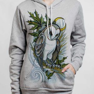 Barn Owl - Multicolor on Athletic Heather Women's Pullover Hoodie