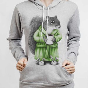 Coffee Squirrel - Multicolor on Athletic Heather Women's Pullover Hoodie