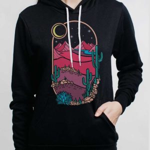 Desert Night - Multicolor on Black Women's Pullover Hoodie