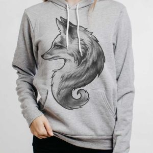 Fox Head - Black on Athletic Heather Women's Pullover Hoodie