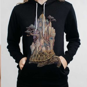 Home and Elsewhere - Multicolor on Black Women's Pullover Hoodie