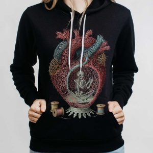 Life Thread - Multicolor on Black Women's Pullover Hoodie