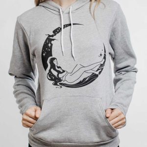 Moon Lover - Multicolor on Athletic Heather Women's Pullover Hoodie