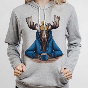 Moose and Mug - Multicolor on Athletic Heather Women's Pullover Hoodie