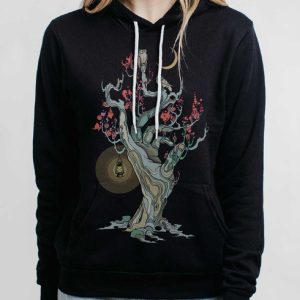 Night Owls - Multicolor on Black Women's Pullover Hoodie