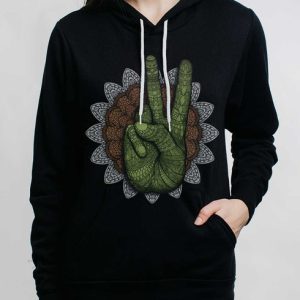 Peace - Multicolor on Black Women's Pullover Hoodie