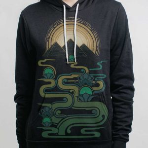 Pyramids - Multicolor on Black Women's Pullover Hoodie