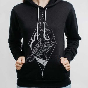 Raven - Multicolor on Black Women's Pullover Hoodie
