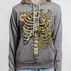 Ribs - Multicolor on Heather Grey Women's Pullover Hoodie